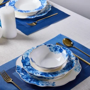 PEROTTİ BLUE BİRD BONE PORSELEN 24 PARÇA YEMEK TAKIMI