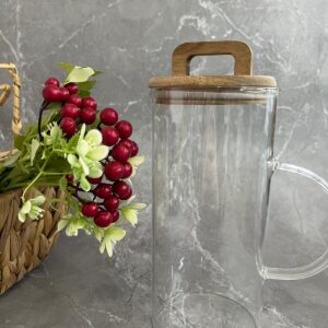 MİEN AKASYA KAPAKLI CAM SÜRAHİ 1300 ML