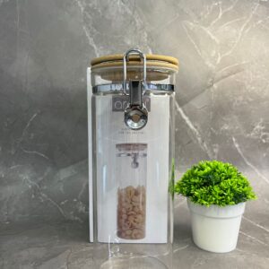 AROW KELEPÇELİ BAMBU KAPAKLI ERZAK KAVANOZU