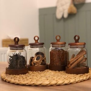 4'LÜ AKASYA KAPAKLI RİNG CAM KAVANOZ SETİ