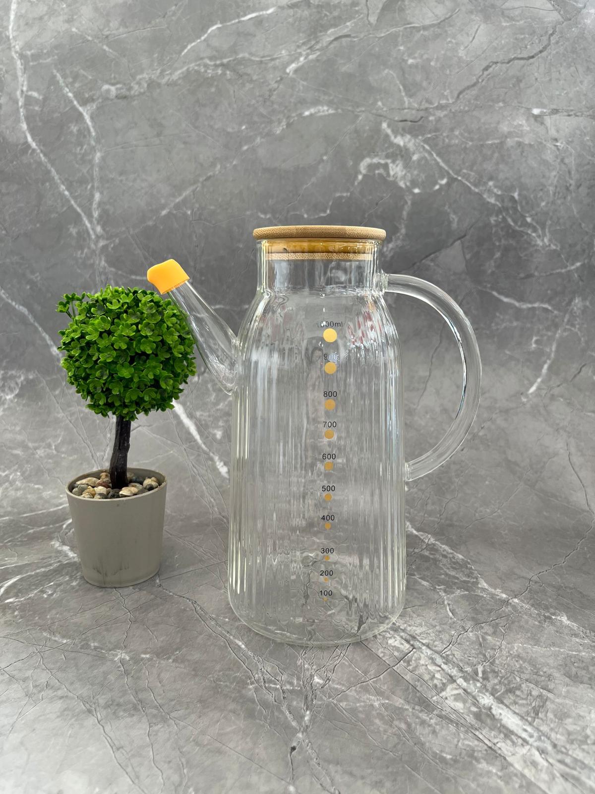 MİEN BAMBU KAPAKLI CAM YAĞDANLIK 1000 ML