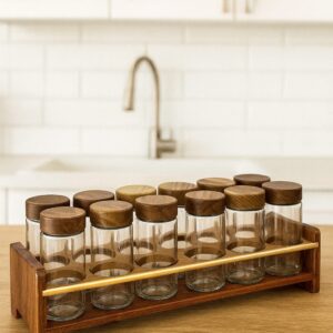 12'Lİ STANDLI AKASYA CAM BAHARATLIK