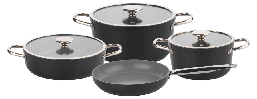 AROW CORNBİLL SERAMİK SİYAH TENCERE SETİ