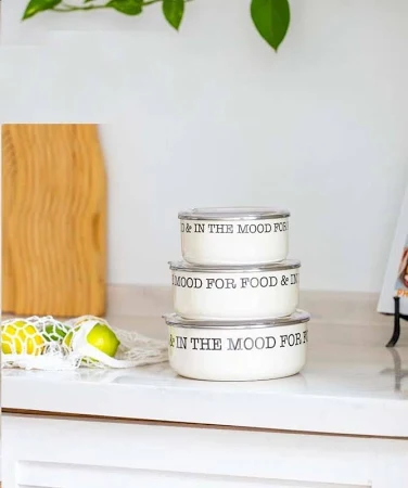 MİEN 3'LÜ EMAYE SAKLAMA KABI