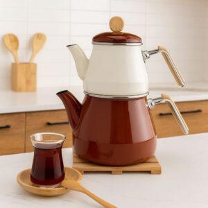 LUMİNO BAMBU KULPLU EMAYE ÇAYDANLIK